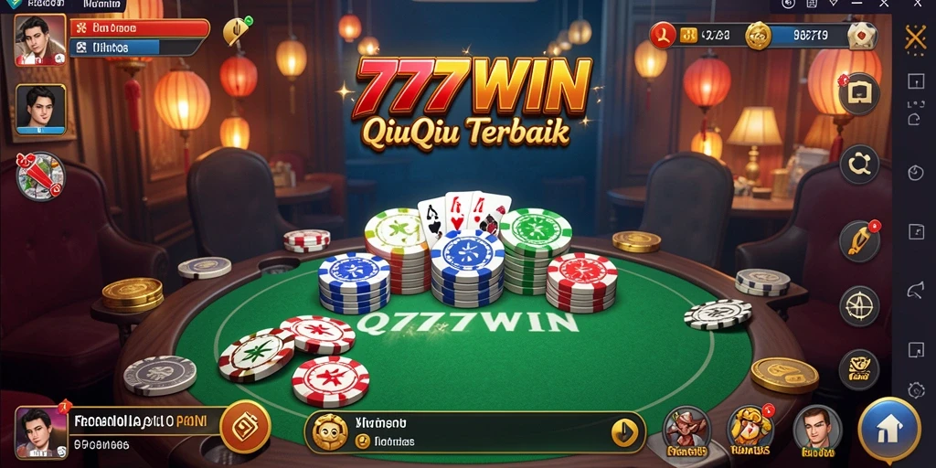Screenshot gameplay 777WIN menunjukkan aksi seru permainan QiuQiu.