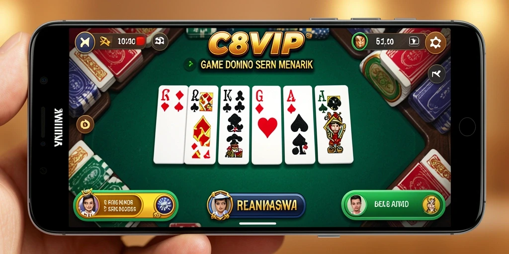 Tampilan gameplay menarik dari C8VIP yang menampilkan suasana permainan domino.