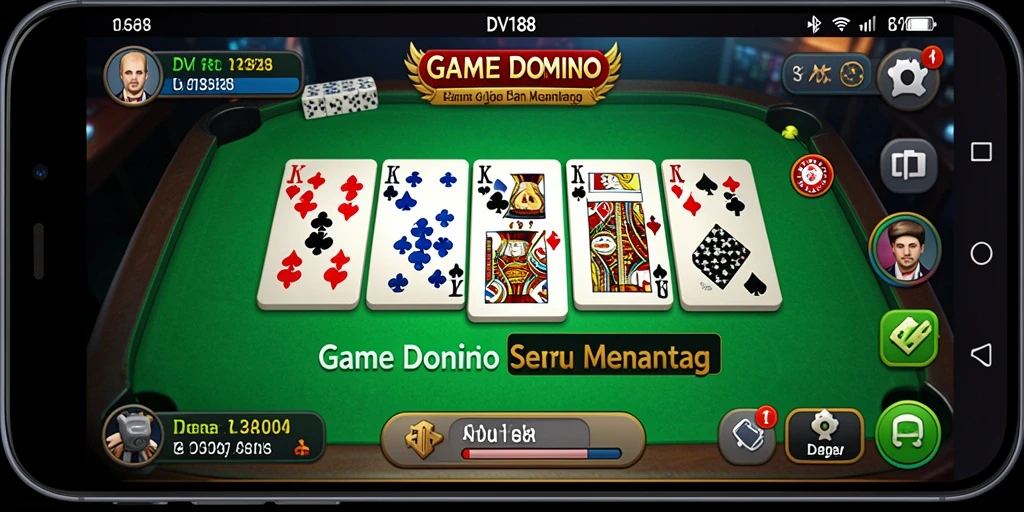 Tampilan gameplay menarik dari DV188, dominasi strategi dalam permainan domino.
