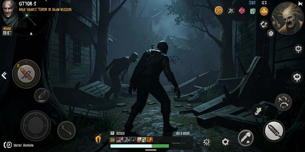 Tampilan gameplay GT108 yang menyeramkan dan penuh ketegangan.