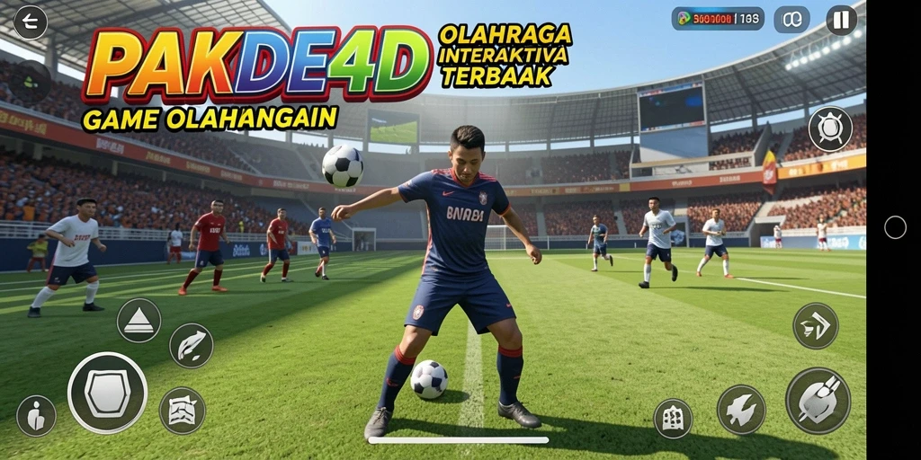Screenshot utama PAKDE4D menampilkan suasana permainan olahraga yang seru.