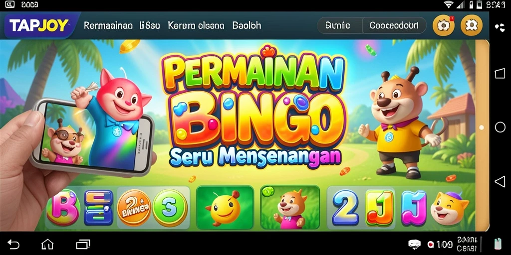 Tampilan gameplay Bingo di TAPJOY yang seru dan interaktif.