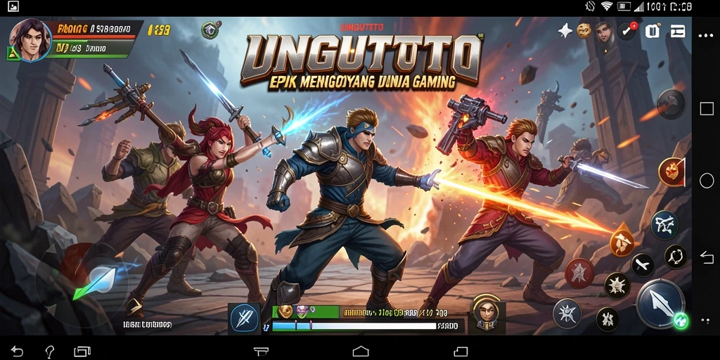 Screenshot UNGUTOTO menampilkan duel karakter di arena pertarungan.